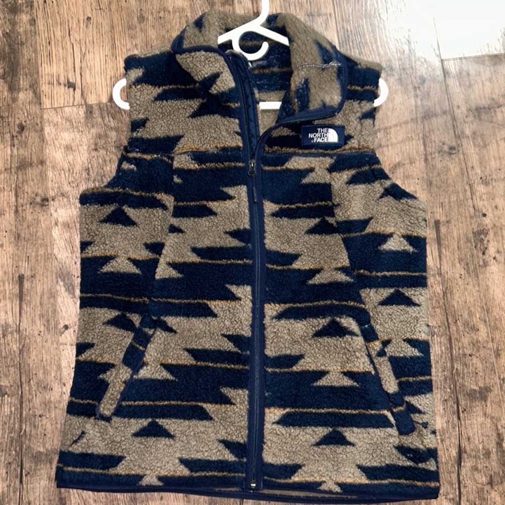 The North Face Navy and Beige Geometric Vest